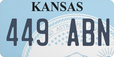 KS license plate 449ABN