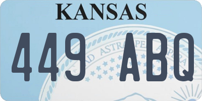 KS license plate 449ABQ