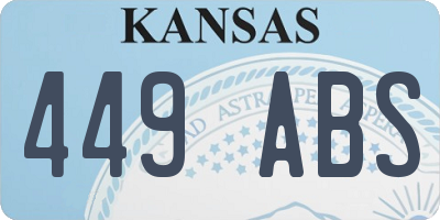 KS license plate 449ABS
