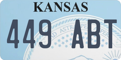KS license plate 449ABT