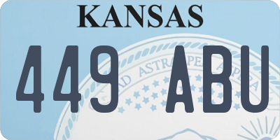 KS license plate 449ABU