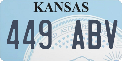 KS license plate 449ABV