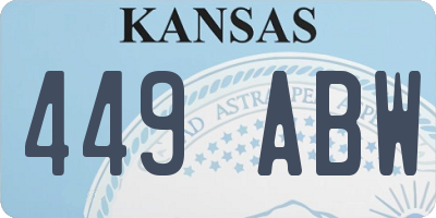 KS license plate 449ABW