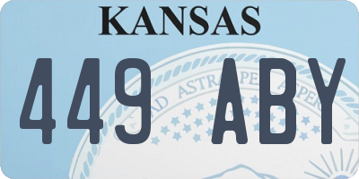 KS license plate 449ABY