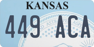 KS license plate 449ACA