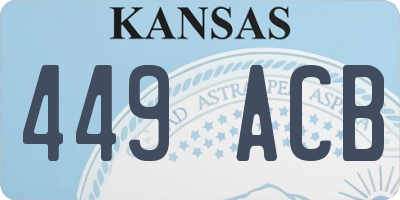 KS license plate 449ACB