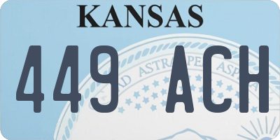 KS license plate 449ACH