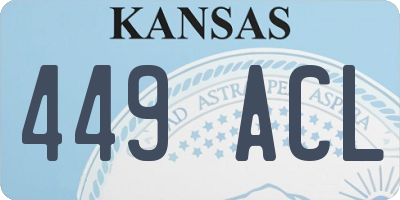 KS license plate 449ACL