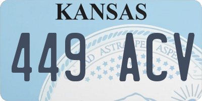 KS license plate 449ACV