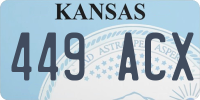 KS license plate 449ACX