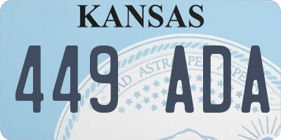 KS license plate 449ADA