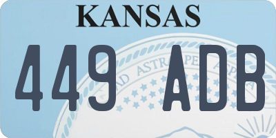 KS license plate 449ADB