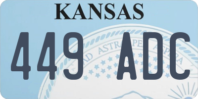 KS license plate 449ADC