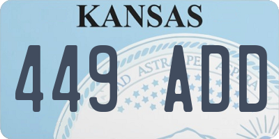 KS license plate 449ADD
