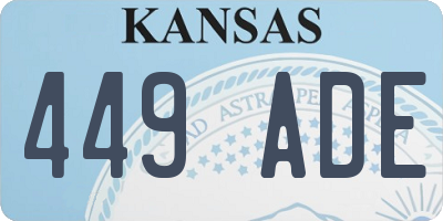 KS license plate 449ADE