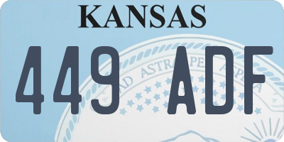 KS license plate 449ADF