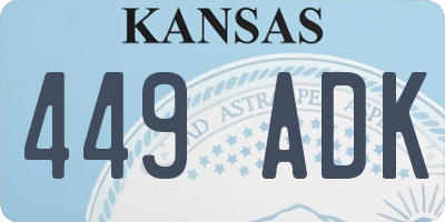 KS license plate 449ADK