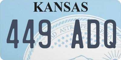 KS license plate 449ADQ