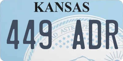 KS license plate 449ADR
