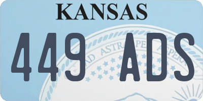 KS license plate 449ADS