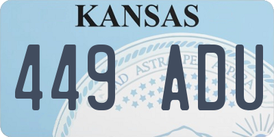 KS license plate 449ADU