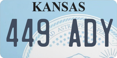 KS license plate 449ADY