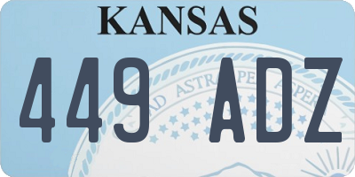 KS license plate 449ADZ