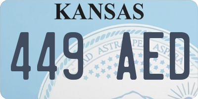 KS license plate 449AED