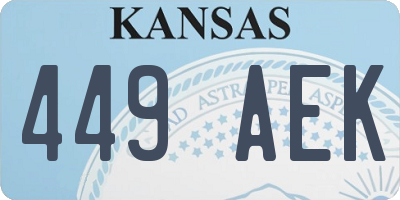 KS license plate 449AEK
