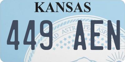 KS license plate 449AEN