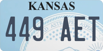 KS license plate 449AET