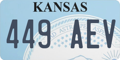 KS license plate 449AEV