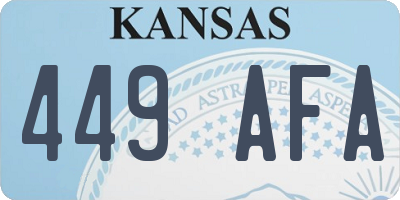 KS license plate 449AFA