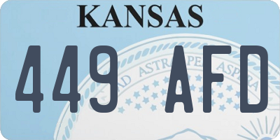 KS license plate 449AFD