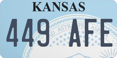 KS license plate 449AFE