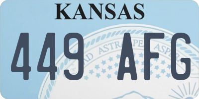 KS license plate 449AFG