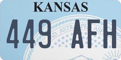 KS license plate 449AFH