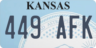 KS license plate 449AFK