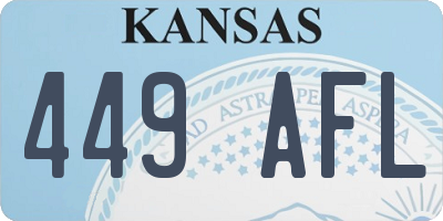 KS license plate 449AFL
