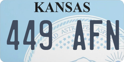 KS license plate 449AFN
