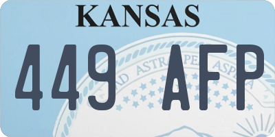 KS license plate 449AFP