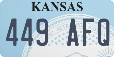 KS license plate 449AFQ