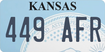 KS license plate 449AFR