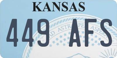 KS license plate 449AFS