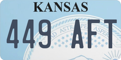 KS license plate 449AFT