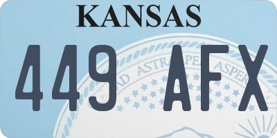 KS license plate 449AFX
