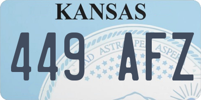 KS license plate 449AFZ