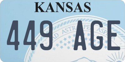 KS license plate 449AGE