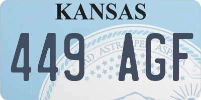 KS license plate 449AGF
