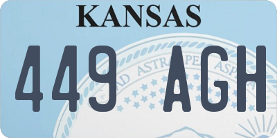 KS license plate 449AGH